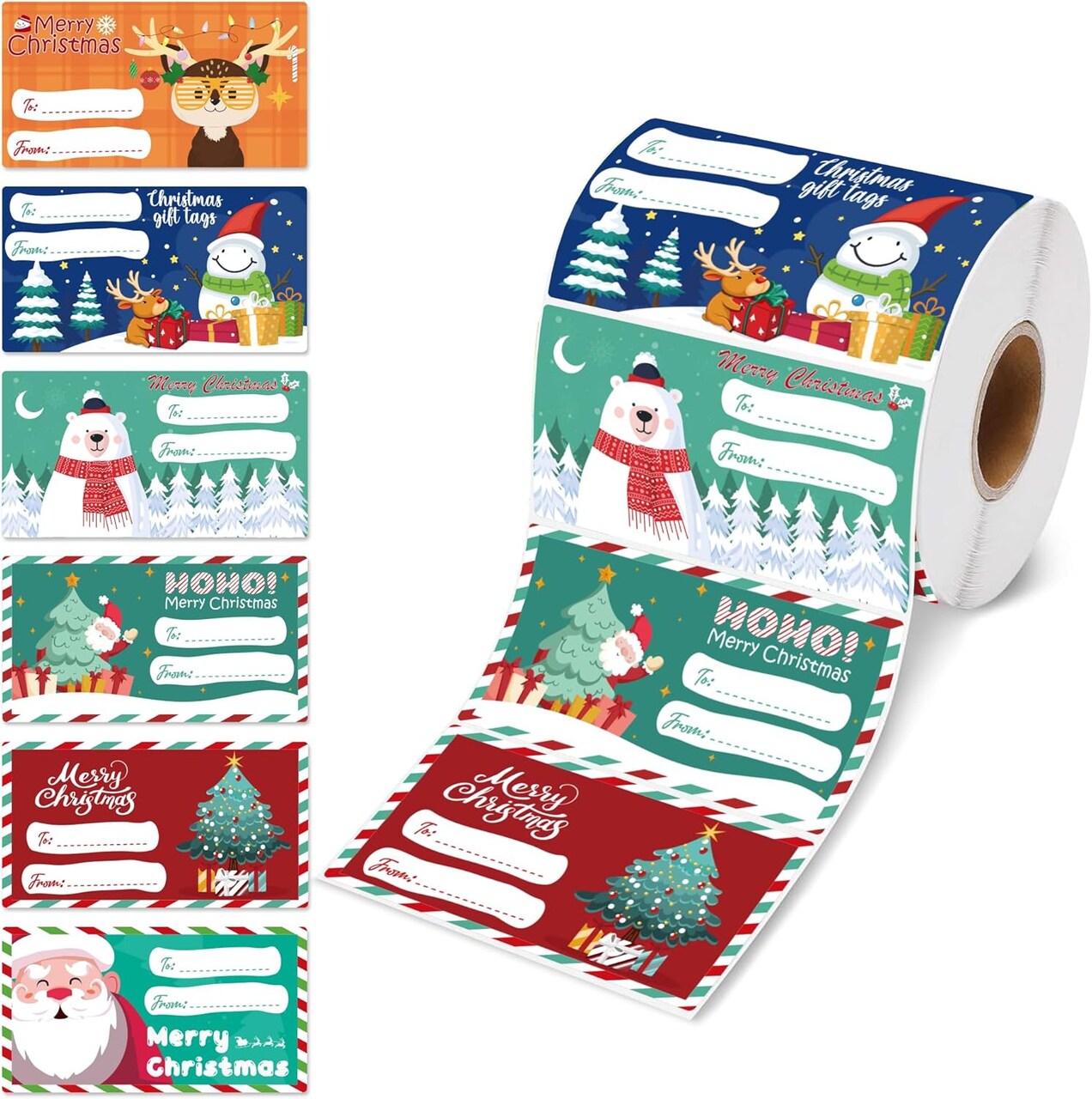 Christmas Gift Tags - Gift Tags for Christmas Presents - Christmas Gifts for Women Men Kids - Christmas Wrapping Paper - Christmas Decorations - Christmas Gift Bags (2.95 x 1.6 Inch)